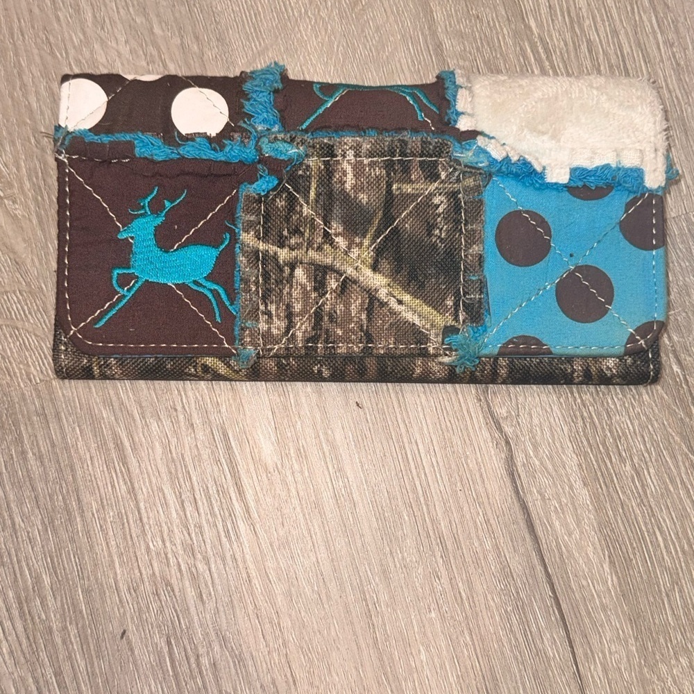 & Other Stories Patchwork Wallet - Brown, Blue, White